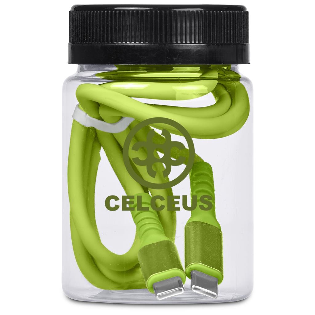 Altitude Barlitt Fast Charge Type-C to Type-C Charging Cable Cable in Jar - LIME