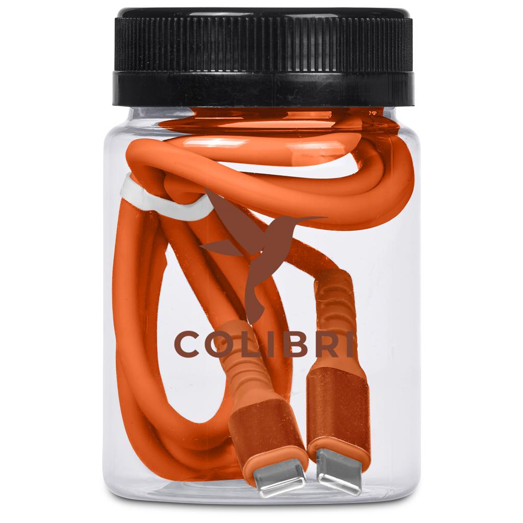 Altitude Barlitt Fast Charge Type-C to Type-C Charging Cable Cable in Jar - ORANGE
