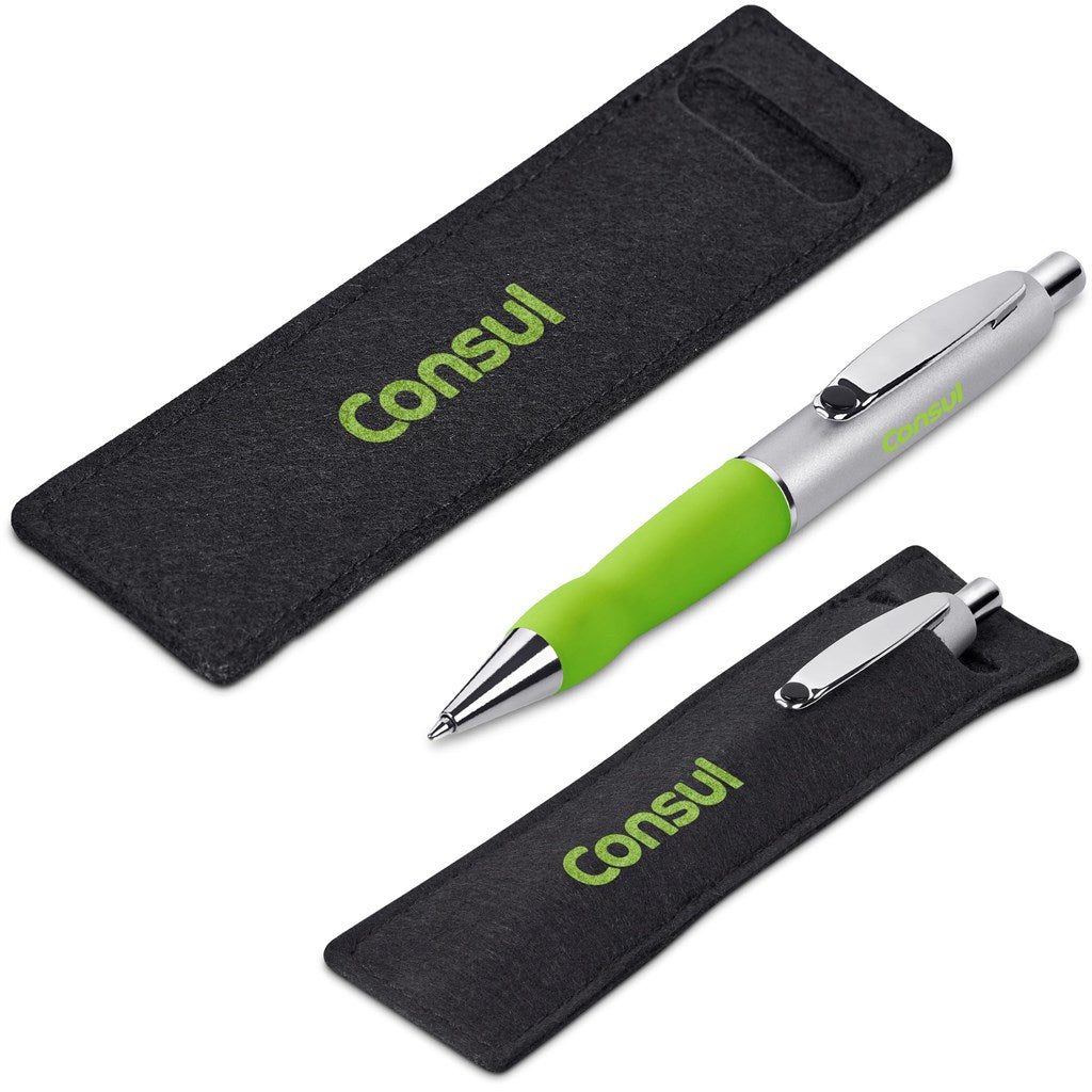 Altitude Turbo Tide Ball Pen in Felt Pouch - LIME