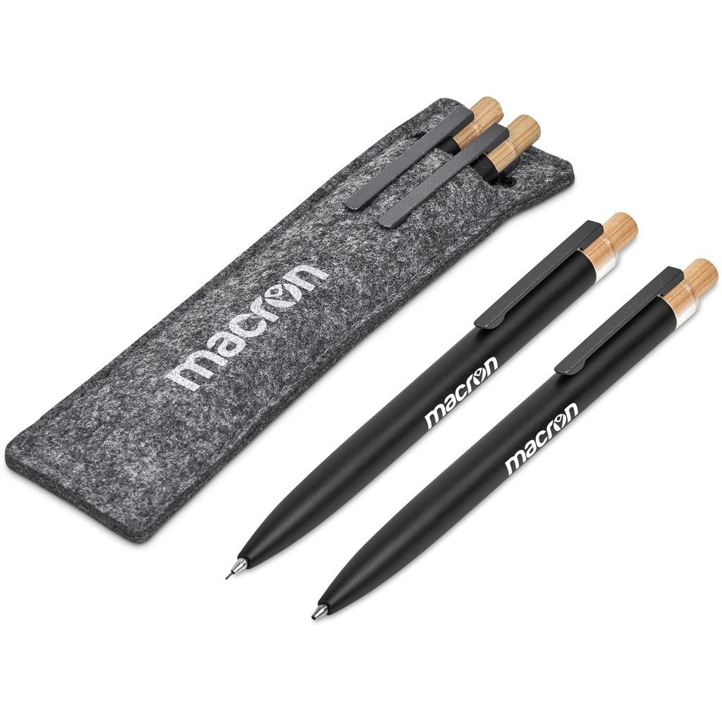 Okiyo Mimo Recycled Aluminum Ball Pen & Pencil Set - BLACK