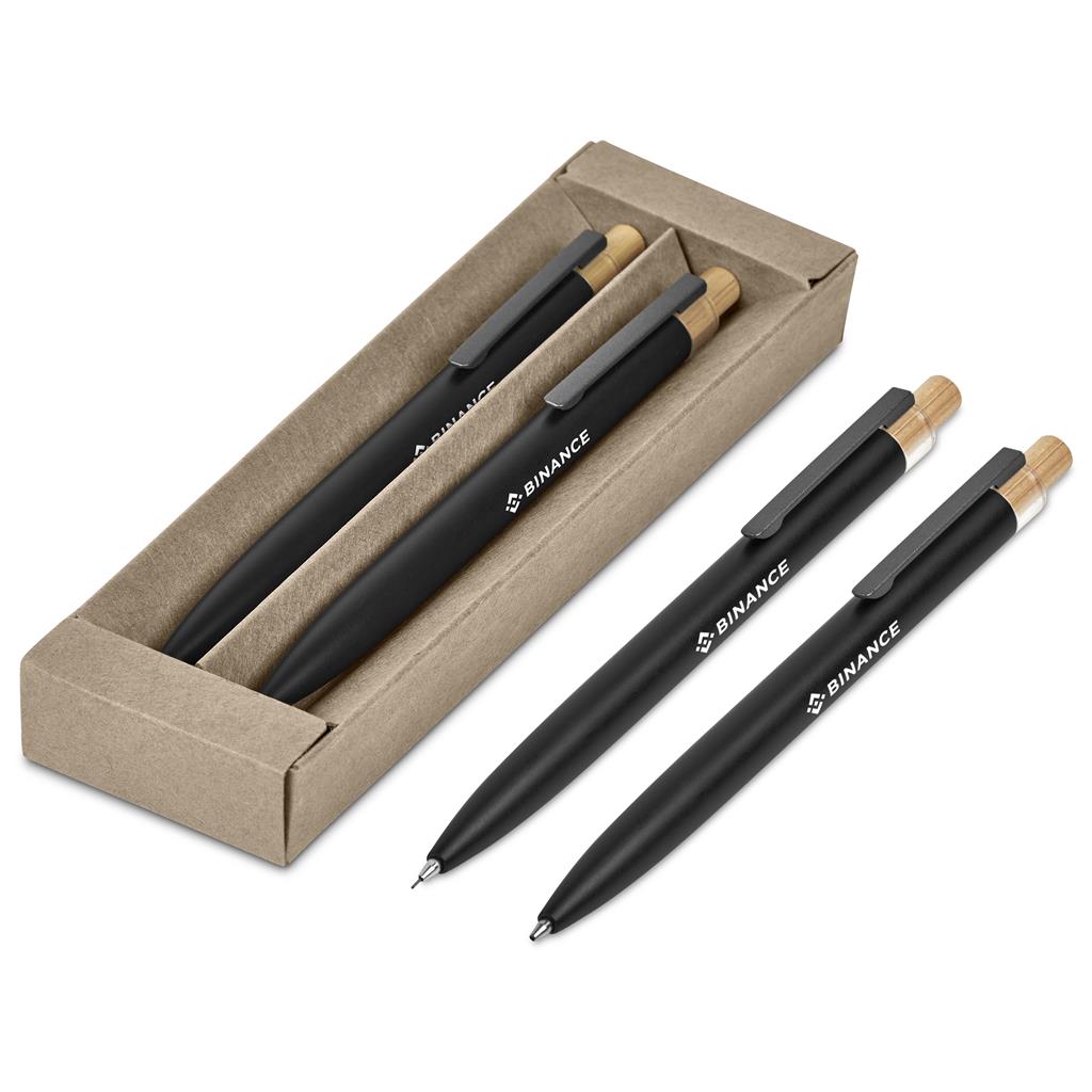 Okiyo Mimotu Ball Pen & Pencil Set - BLACK
