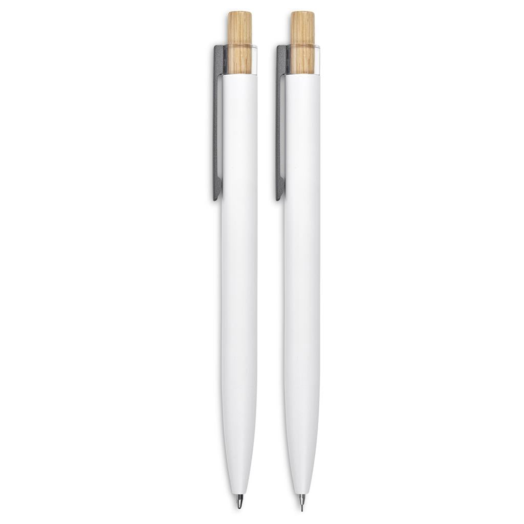 Okiyo Mimotu Ball Pen & Pencil Set - Solid White