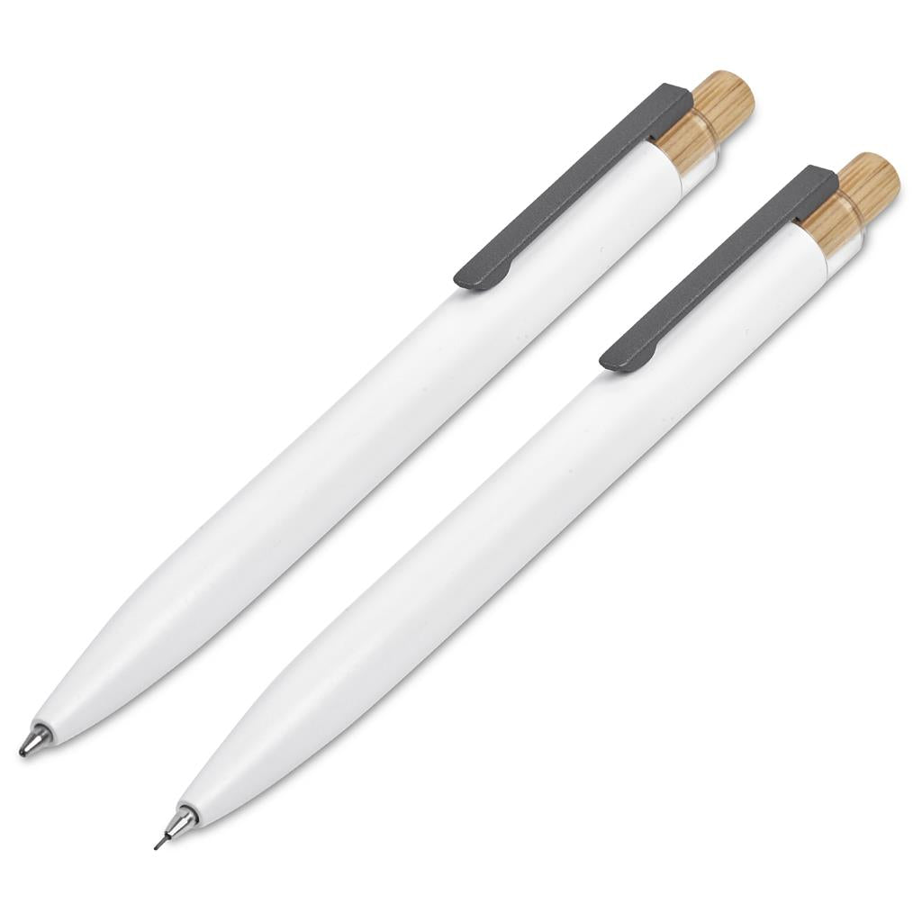 Okiyo Mimotu Ball Pen & Pencil Set - Solid White