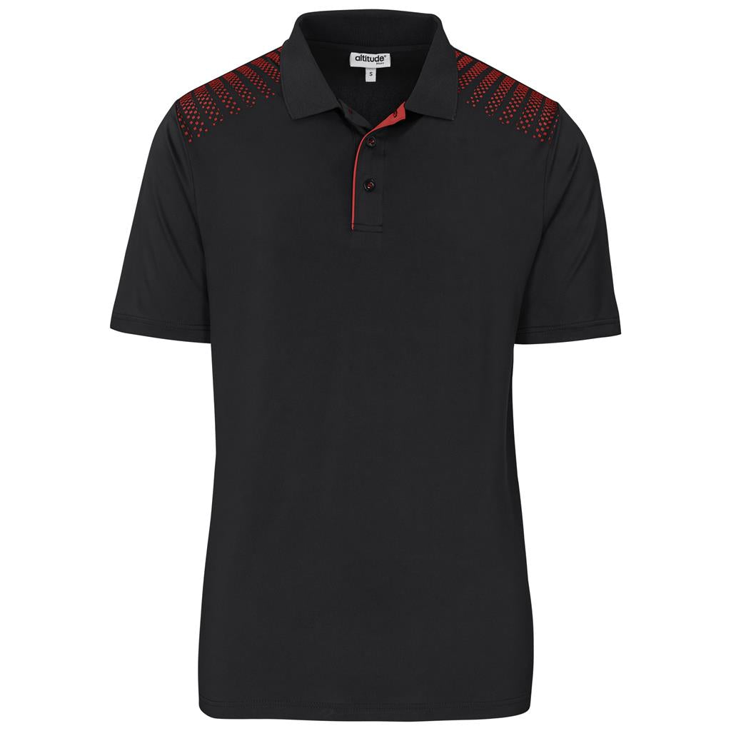 Mens Aerogrid Golf Shirt - BLACK RED