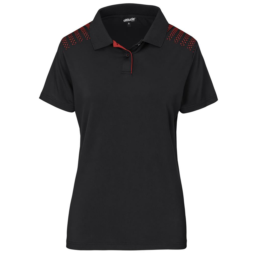 Ladies Aerogrid Golf Shirt - BLACK RED