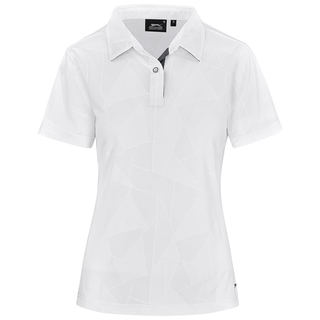 Ladies Motif Golf Shirt - WHITE