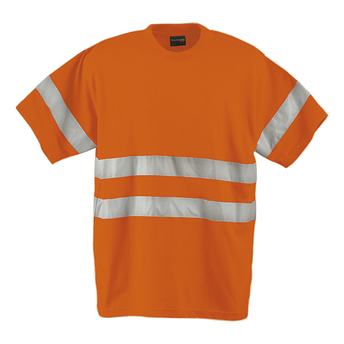 150g Poly Cotton Safety T-Shirt with tape - Safety Orange
