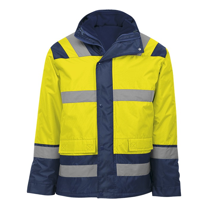 Blaze 4-In-1 Jacket - Safety Yellow/Navy