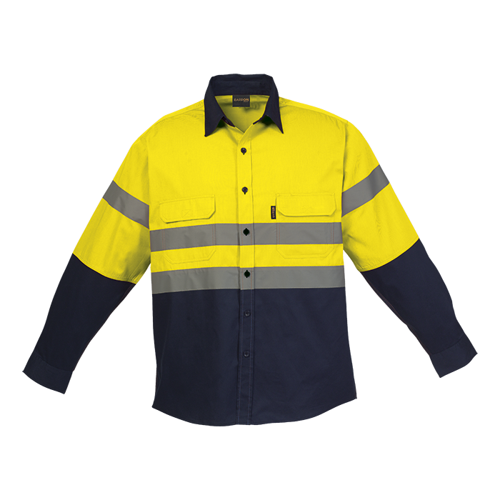 Shaft Safety Shirt Long Sleeve - Navy/Yellow