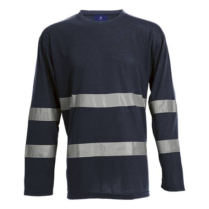 150g Long Sleeve Safety T-Shirt - Navy