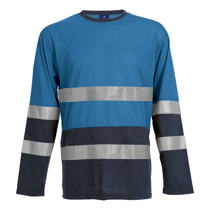150g Long Sleeve Safety T-Shirt - Navy/Blue