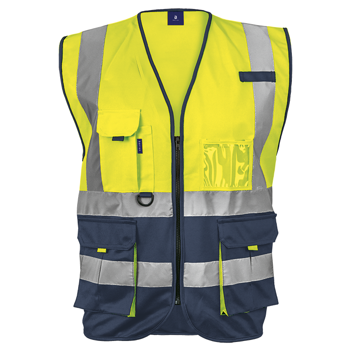 Barron Cue Safety Vest - Navy/Safety Yellow