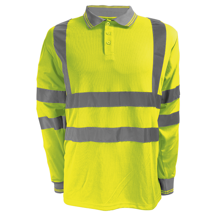 Barron Long Sleeve Reflective Golfer With Tape - Safety Yellow