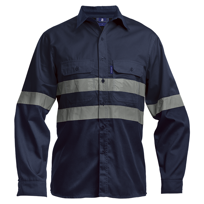 Barron Underground Long Sleeve Safety Shirt - Navy
