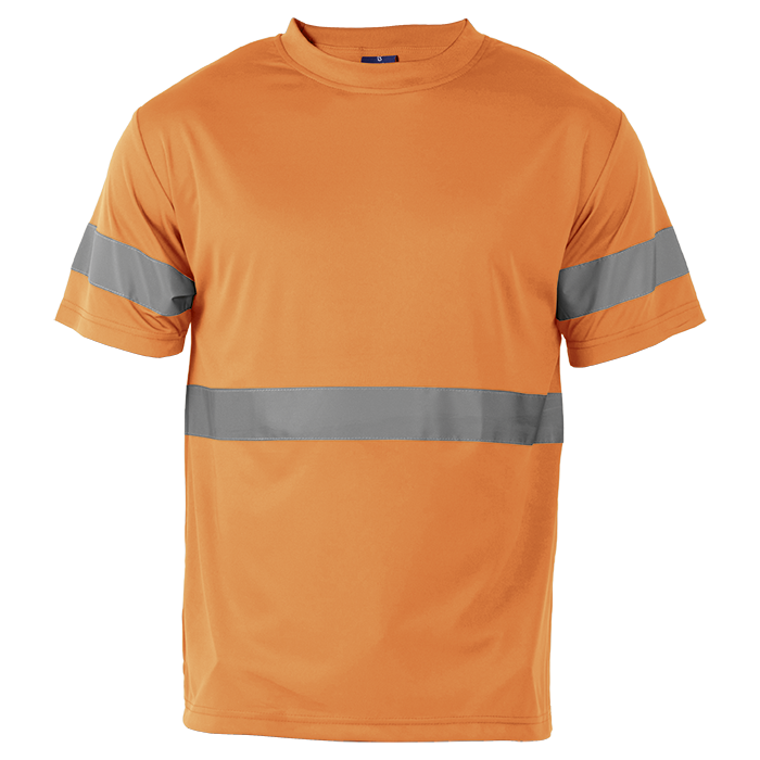 135g Essential T-Shirt with Tape - Safety Orange