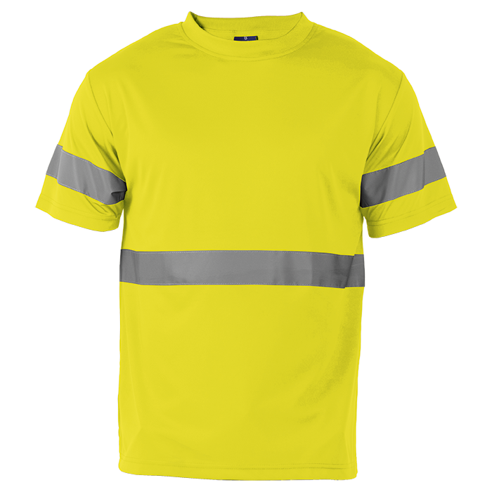 135g Essential T-Shirt with Tape - Safety Yellow