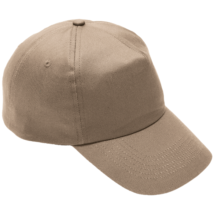 5 Panel Cotton with Hard Front Cap - Khaki