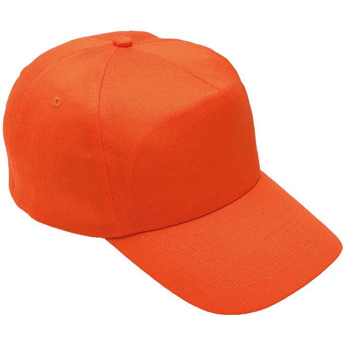 5 Panel Cotton with Hard Front Cap - Orange
