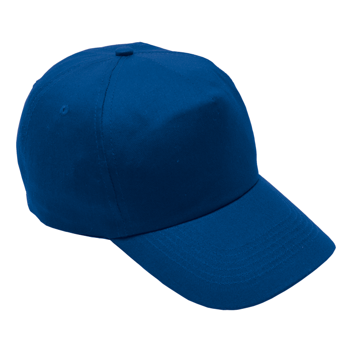 5 Panel Cotton with Hard Front Cap - Royal Blue