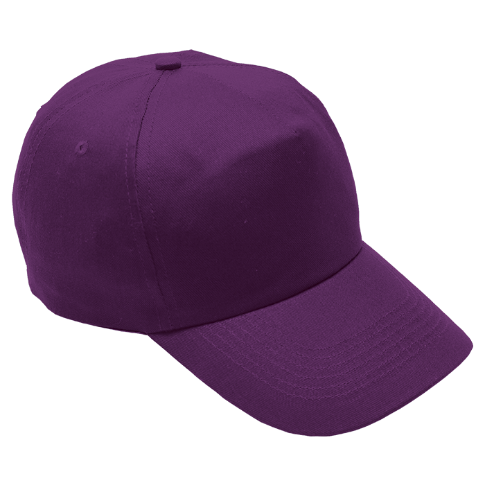 5 Panel Cotton with Hard Front Cap - Vivid Purple