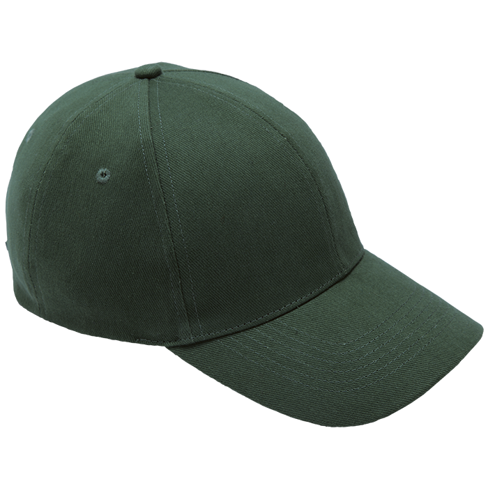 6 Panel Brushed Cotton Cap - Bottle Green