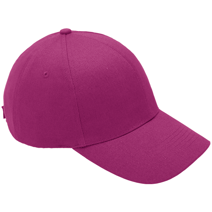 6 Panel Brushed Cotton Cap - Bright Pink