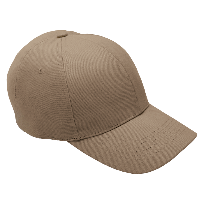 6 Panel Brushed Cotton Cap - Khaki