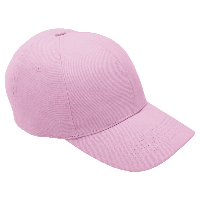 6 Panel Brushed Cotton Cap - Light Pink