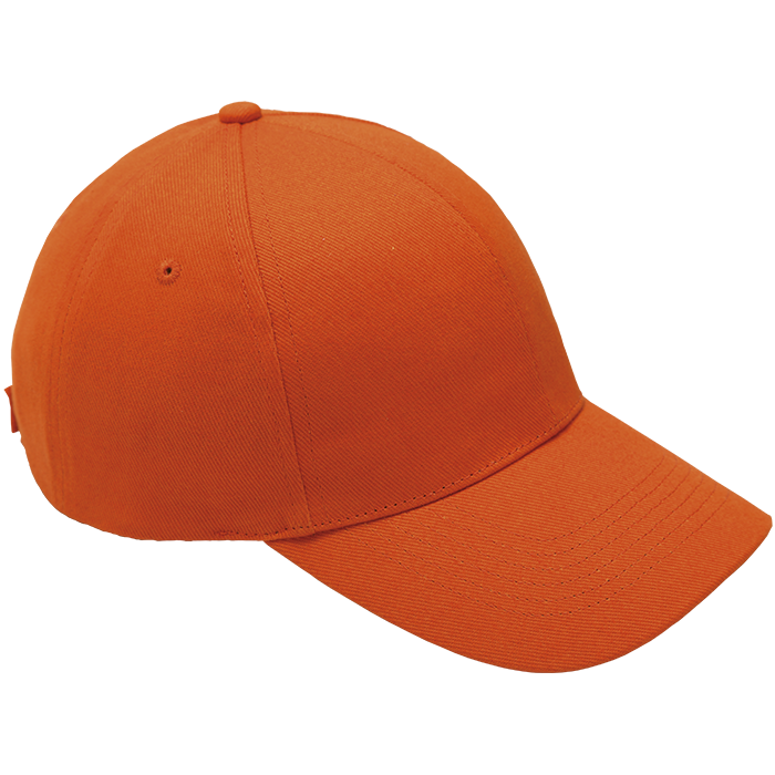 6 Panel Brushed Cotton Cap - Orange