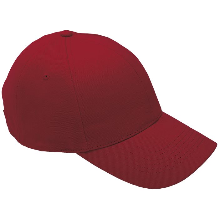6 Panel Brushed Cotton Cap - Red