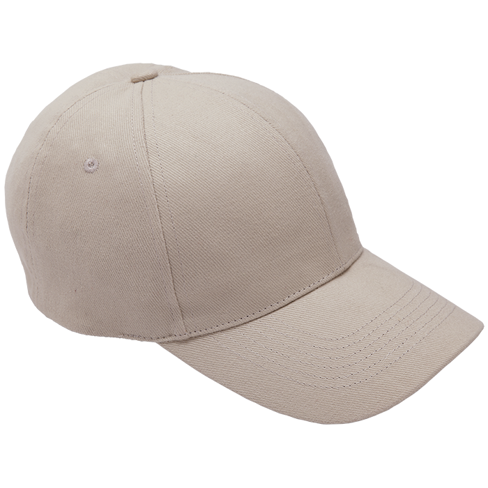 6 Panel Brushed Cotton Cap - Stone