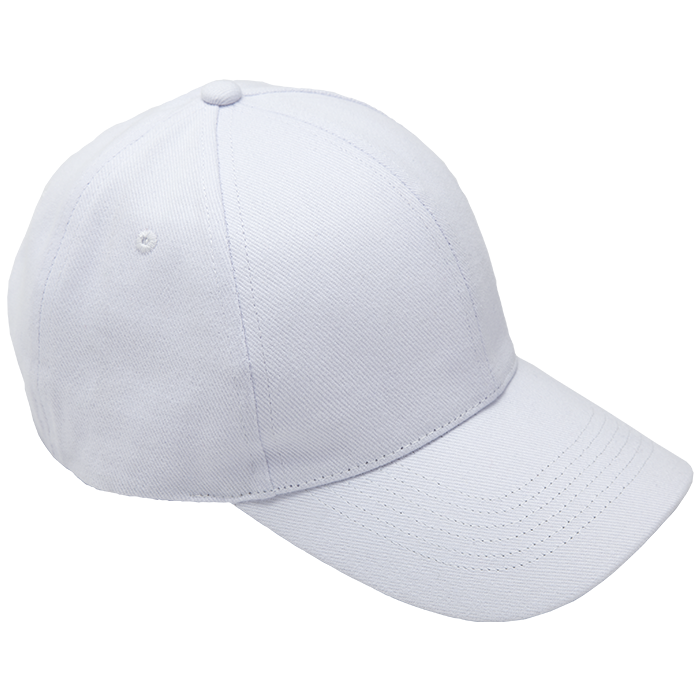 6 Panel Brushed Cotton Cap - White
