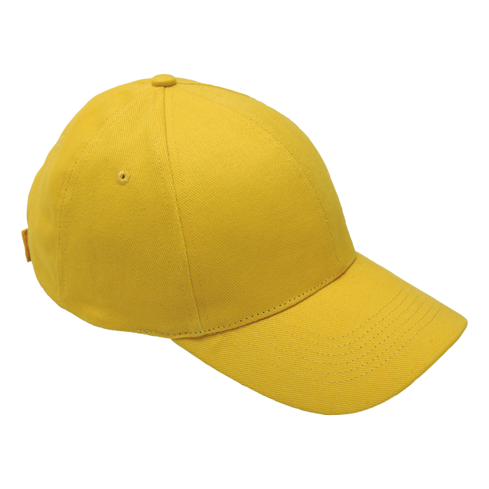 6 Panel Brushed Cotton Cap - Yellow