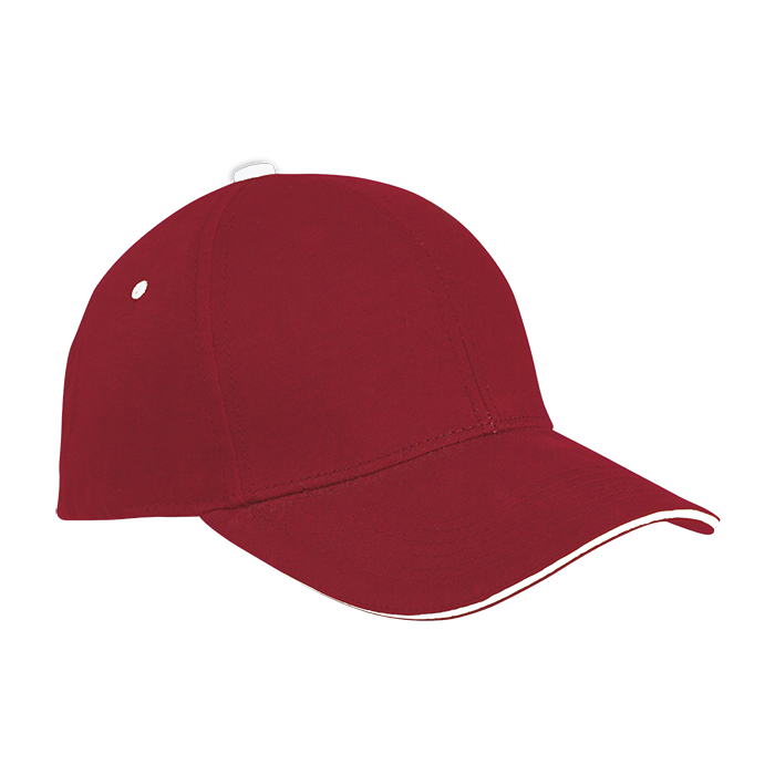 6 Panel Single Jersey Cap - Red/White