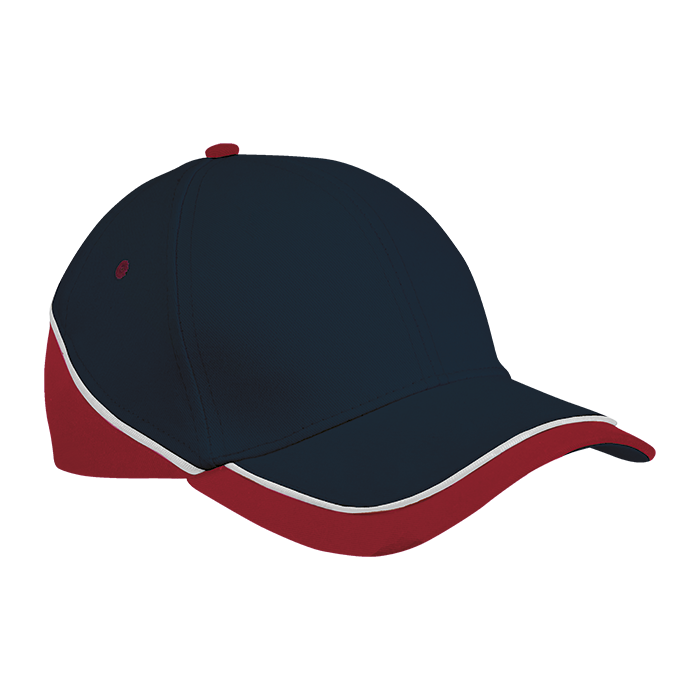 6 Panel Trio Cap - Navy/Red/White