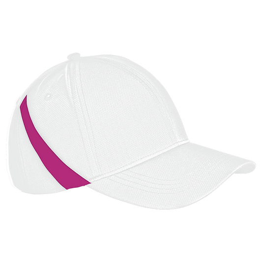 6 Panel Enzo Cap - White/Bright Pink