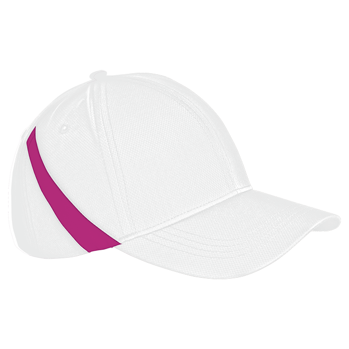 6 Panel Enzo Cap - White/Bright Pink