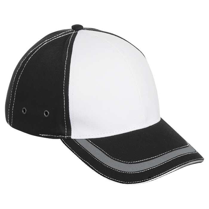 6 Panel District Cap - Black/White/Silver