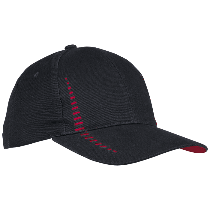 6 Panel Empire Cap - Black/Red