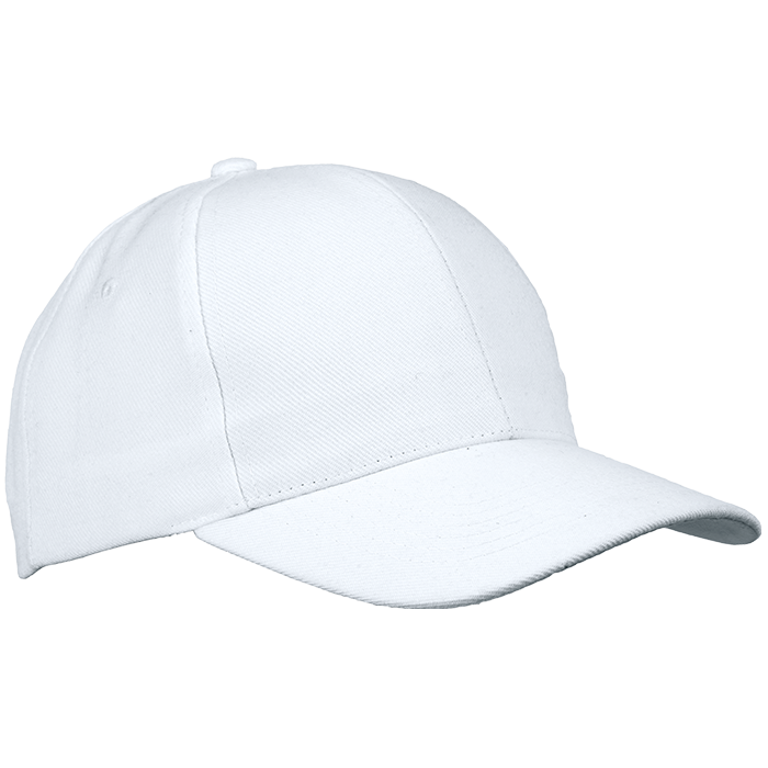 6 Panel Raven Cap - White