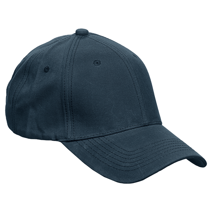 6 Panel Barron Washed Oil Skin Cap - Navy
