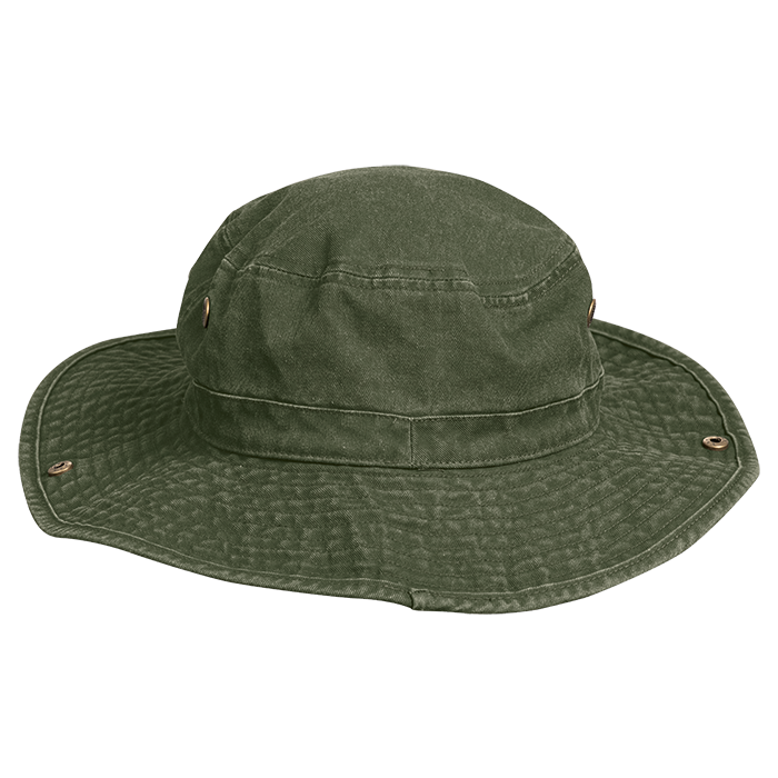 Washed Cotton Outdoor Hat - Olive
