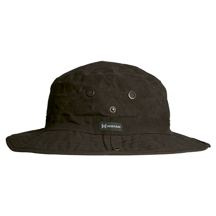 Heritage Washed Oil Skin Outdoor Hat - Brown