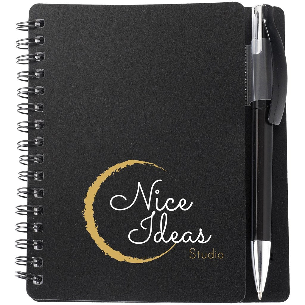 Altitude Plasma A6 Spiral Notebook & Pen - BLACK