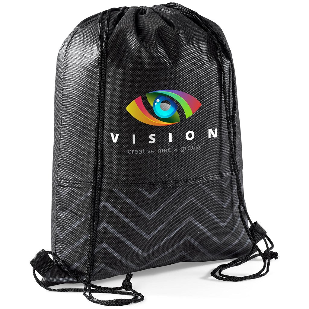 Altitude Waverly Non-Woven Drawstring Bag - BLACK