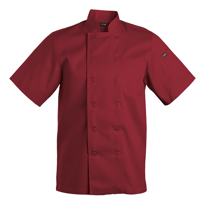Savona Short Sleeve Chef Jacket Mens - Red