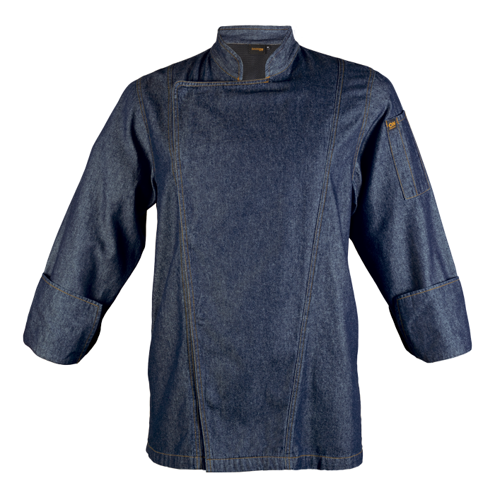 Premium Denim Chef Jacket - Dark Denim