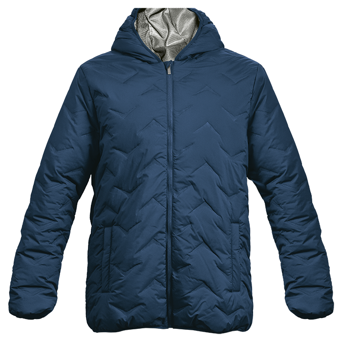 Mock-Quilt Hooded Puffer Mens - Navy