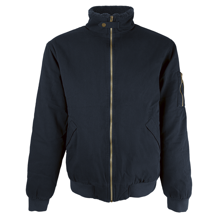 Cotton Bomber Sherpa-lined Jacket Mens - Navy