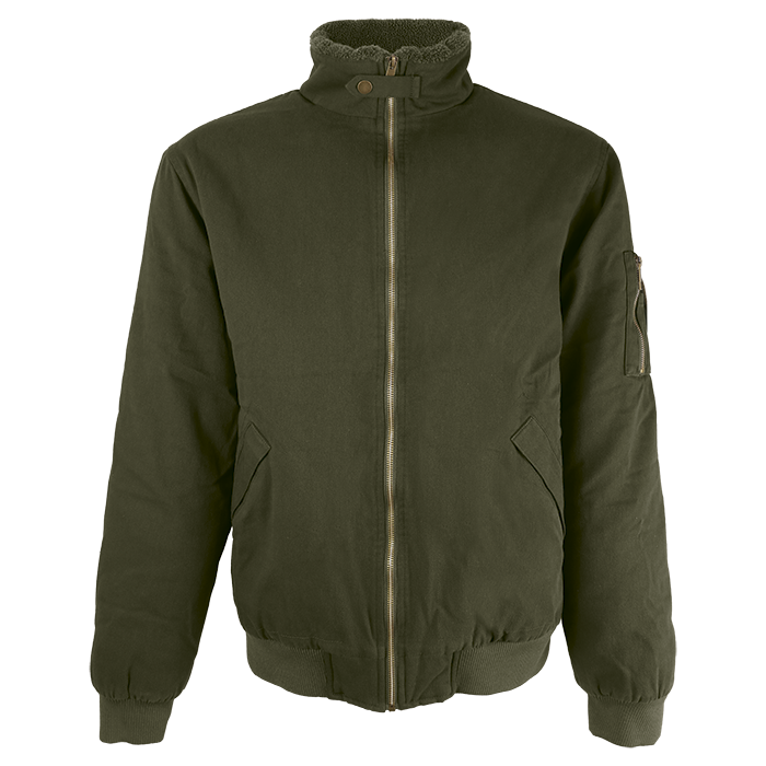 Cotton Bomber Sherpa-lined Jacket Mens - Olive